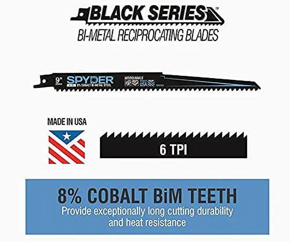 Spyder Genuine 14pc Black Series Bi Metal Recip Saw Blade Kit W/ Case - 200308