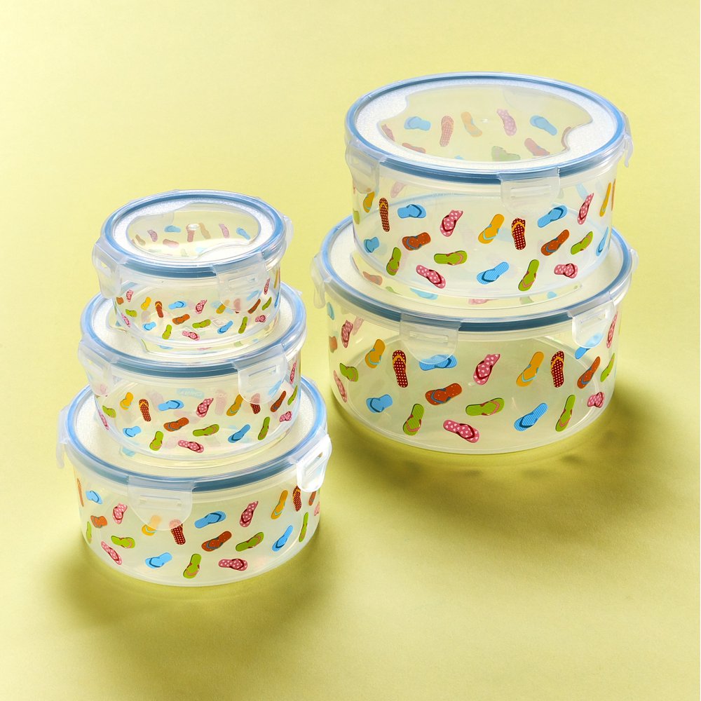 Airtight Food Storage Containers with Lids Set of 5 Round Meal
