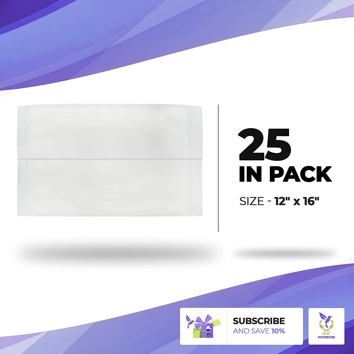 Dukal 5945 Abdominal Pads Non Sterile 12 in. x 16 in. (Pack of 25)