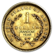 U.S. Mint Gold $1 Liberty Head Coin, Type 1, AU, .048375 oz, Random Year