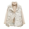 thumbnail image 3 of Feancey Winter Down Vest for Women Sleeveless Lightweight Puffer Jackets Zip Up Stand Collar Quilted Waistcoat Fashion Vest with Pockets White 3XL, 3 of 10