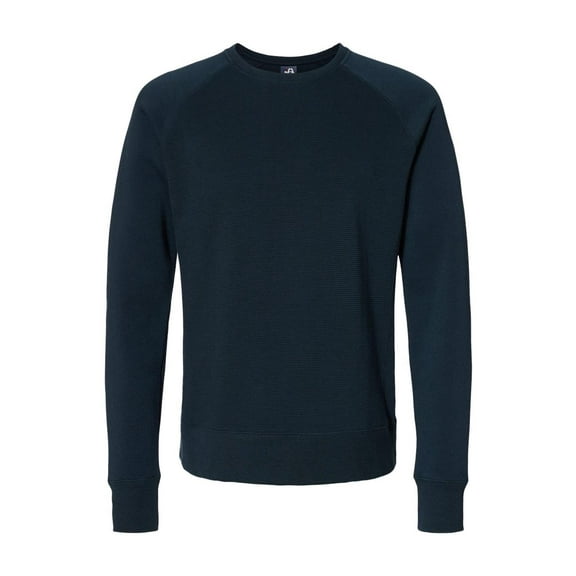 J. America - Ripple Fleece Raglan Crewneck Sweatshirt - 8707 - Navy - Size: M