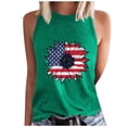 thumbnail image 2 of SOOMLON 4th of July Basic Tees for Women Tank Tops Sunflower Distressed Independence Day Shirts Crew Neck American Flag Tops Sleeveless Going out T-Shirt Lightweight Tee Blouse Outfits, 2 of 4