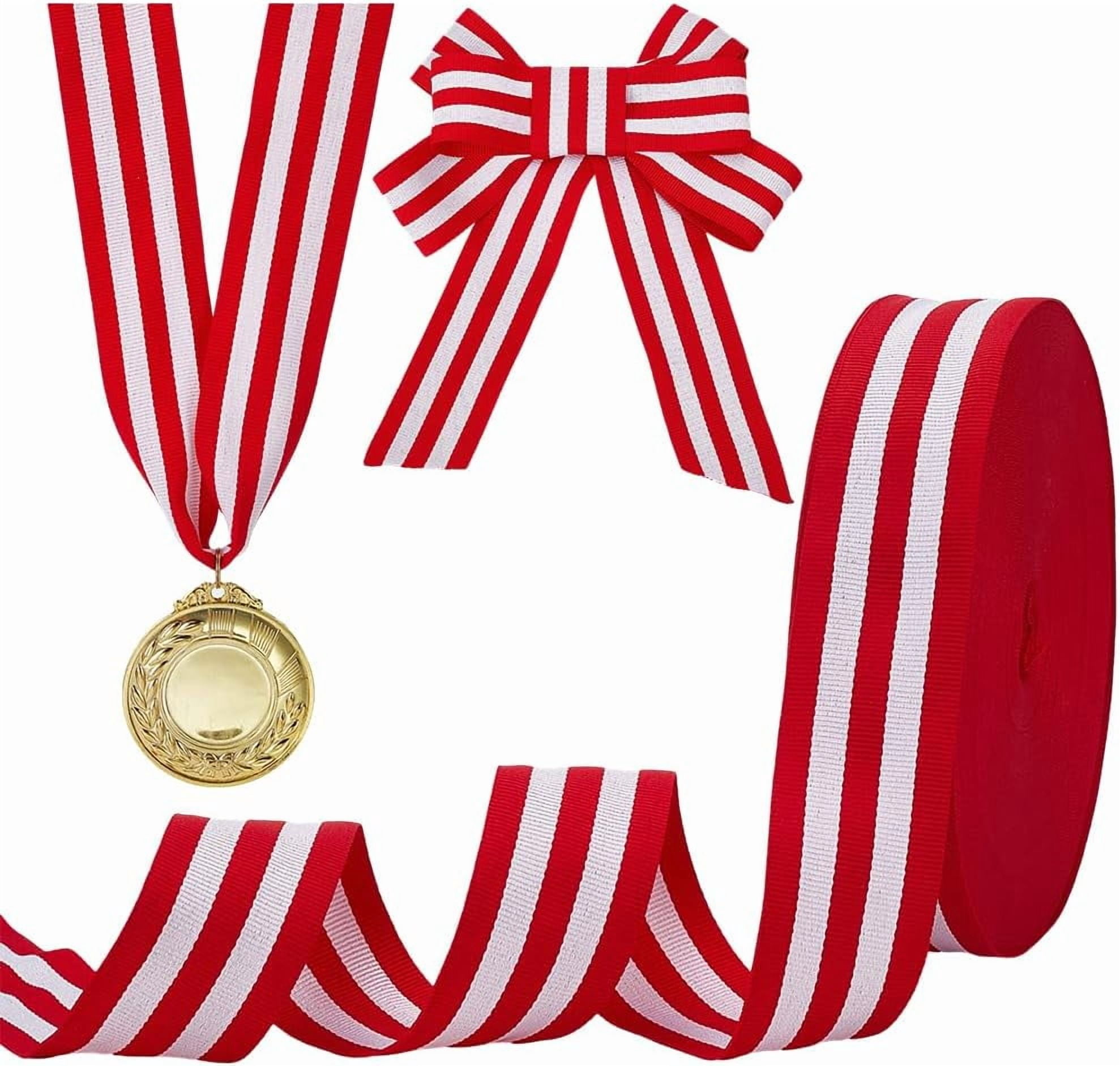 PH 1.57 Inch Stripes Ribbon 50 Yards Red White Green Grosgrain Ribbon Italian Flag Patriotic Double Face Striped Ribbon for Gift Wrapping Crafts Party Christmas Decoration Colorful