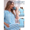 thumbnail image 3 of Casual Nights Women's Snap Front Lightweight Housecoat, Short Sleeve House Dress Duster Lounger Robe with Pockets, Cotton Poly Knit, Mid Calf, Royal Blue Plaid 3X, 3 of 3
