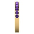 thumbnail image 4 of 0.39 ctw Wedding Band for Women - 18K Yellow Gold Natural Amethyst Stackable Eternity Ring, 4 of 6