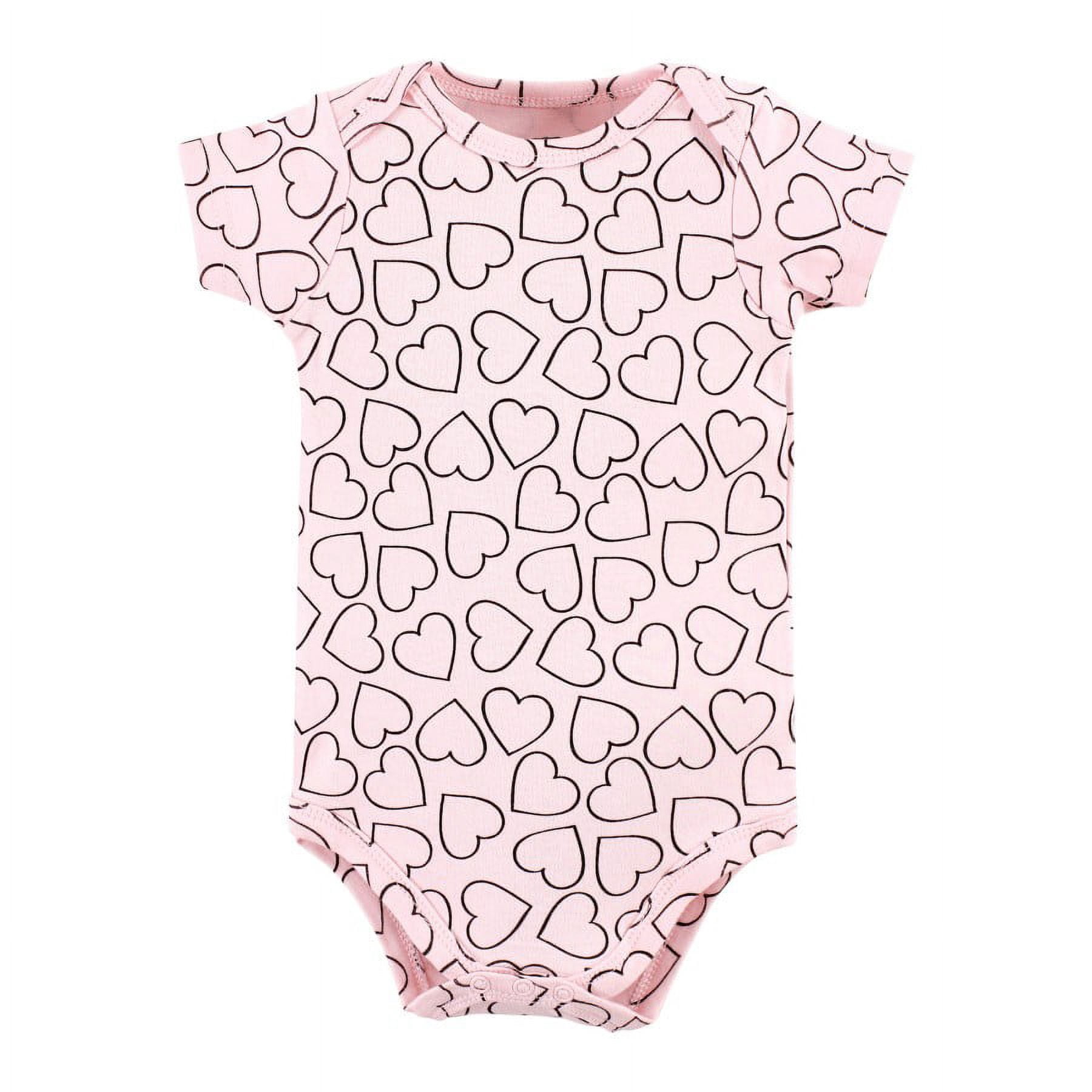 Hudson Baby Short Sleeve Bodysuits, 5-Pack, Newborn- 24 Months