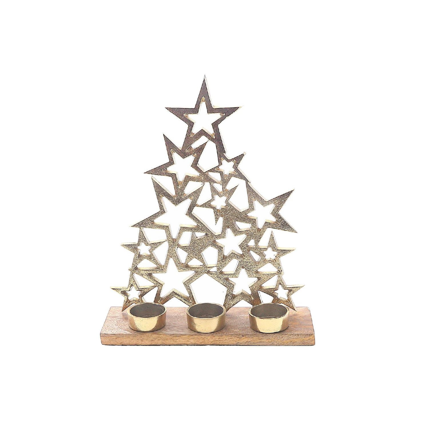Christmas Metal Star Tree 3 Tealight Holder