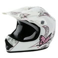 thumbnail image 3 of TCMT DOT Youth & Kids Motorcycle Helmet Pink Butterfly White with Goggles & Gloves for Atv Mx Motocross Offroad Street Dirt Bike L Size, 3 of 10