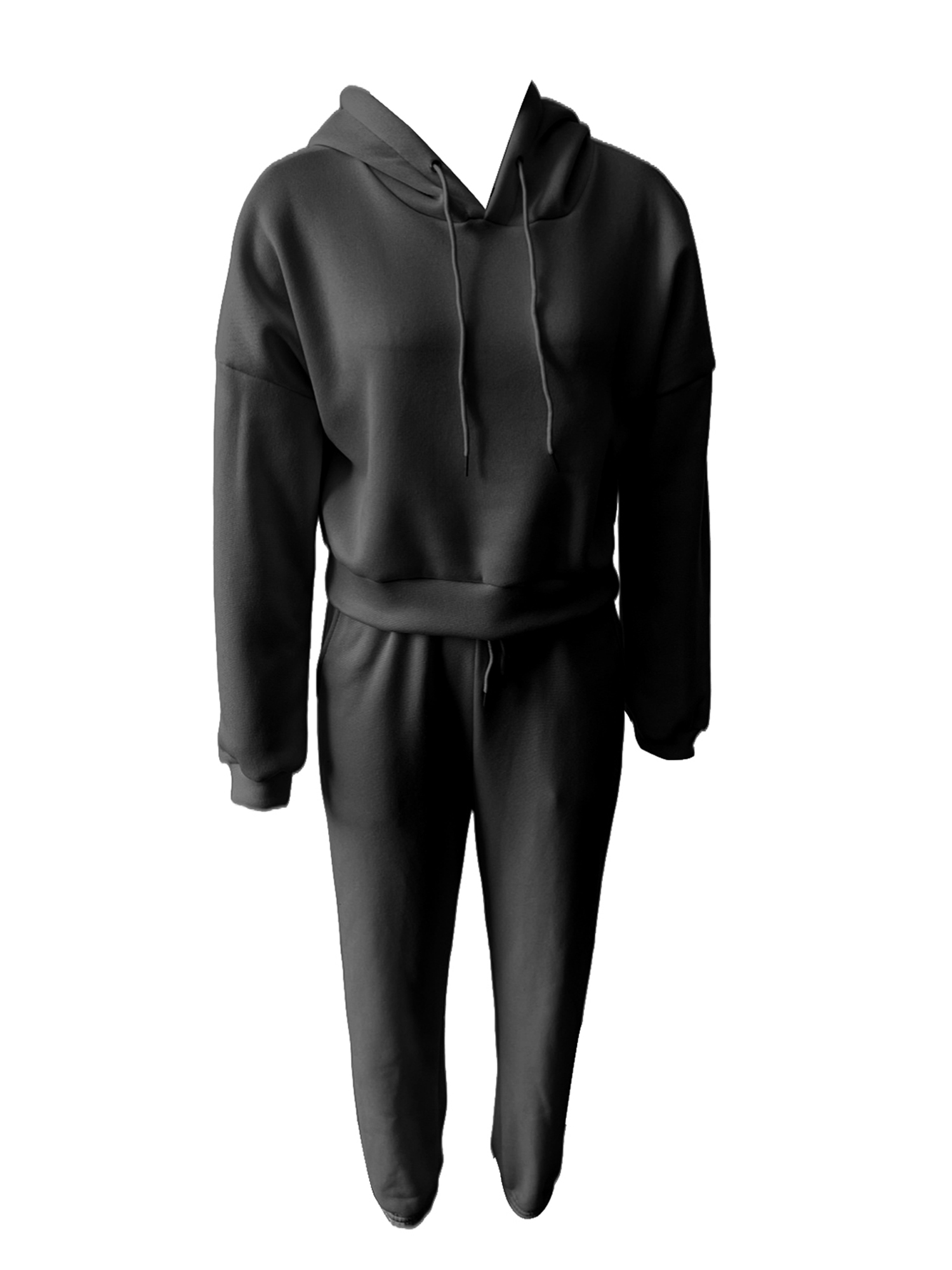 MAWCLOS Womens Casual Sweatsuit Two Piece Outfits Solid Pocket Hooded