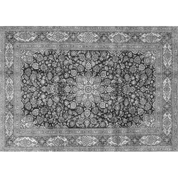 Ahgly Company Indoor Rectangle Medallion Gray Traditional Area Rugs, 2' x 5'