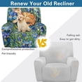 thumbnail image 4 of Garronmavis Cat Blue Flower Oil Painting Recliner Cover with Storage Pocket Lazy Boy Recliner Covers Non-Slip Sofa Slipcover Stain Against Washable Reclining Chair Cover for Living Room Bedroom, 4 of 7