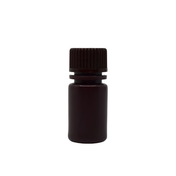 Reagent Bottle, Amber, 15mL - Narrow Mouth with Screw Cap - HDPE - Eisco Labs
