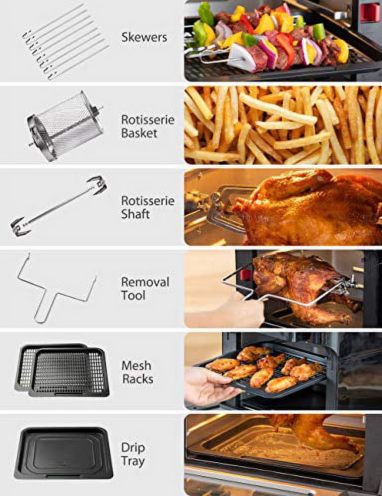  Innsky 10.6 Quart Air Fryer Oven with Rotisserie & Dehydrator,  【Patent & Safety Certs】10-in-1 Air Fryers Toaster Oven Combo, Airfryer  Countertop Oven, 6 Accessories, 32+ Recipes, ETL Certified, 1500W : Home