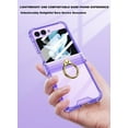 thumbnail image 3 of case for Samsung Z Flip 5 Case with Hinge Protection, Galaxy Z Flip 5 Clear Airbag Case with Ring Stand Built-in Screen Protector Protective Cover for Samsung Galaxy Z Flip 5, Crystal, 3 of 12