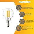 thumbnail image 3 of Sunlite LED G16.5 G16 1/2 Filament Style Globe Light Bulb, 5 Watts (60W Equivalent), Candelabra E12 Base, Dimmable, Clear, UL Listed, 3000K Warm White, 6-Pack, 3 of 4