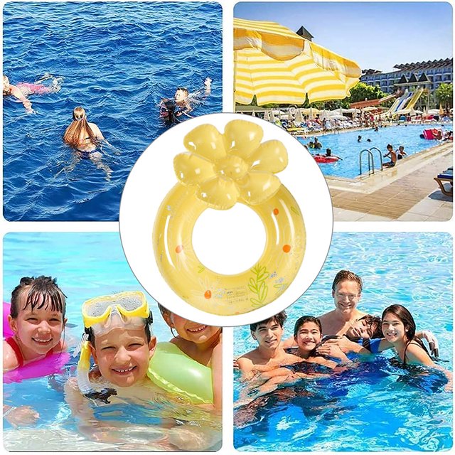 Equipo de juego acuático inflable circular para piscina de playa para niños adultos (90 amarillo)