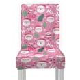 thumbnail image 6 of COEQINE Stretch Dining Chair Slipcovers Set of 1, Polyester Spandex Washable Dining Room Chair Cover Furniture Protector for Christmas Party Wedding Ceremony Banquet, Santa Claus Ho Ho Ho Pink, 6 of 7