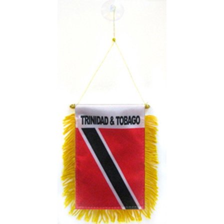 Trinidad and Tobago MINI BANNER FLAG CAR & HOME WINDOW MIRROR HANGING 2 SIDED