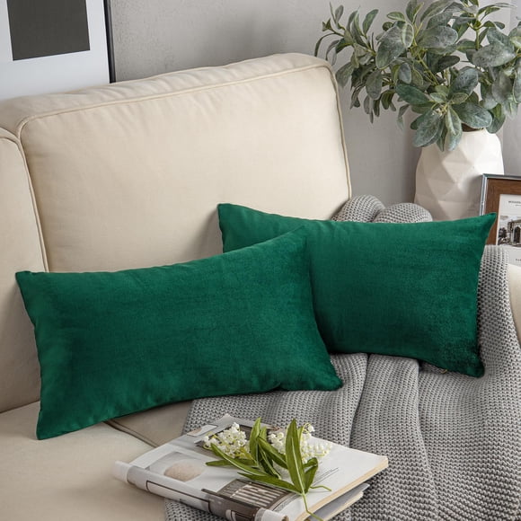 Phantoscope - Funda de almohada de terciopelo (30 x 50 cm, 2 unidades), color verde