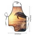 thumbnail image 4 of Naloa 1Pack Adjustable Bib Apron Waterdrop Resistant Cooking Kitchen Aprons for Women Men Chef, Sunset Dancing Dolphin A Print, 4 of 5