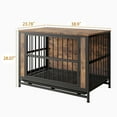 thumbnail image 5 of DUOSONG Dog Crate Furniture, Wooden Dog Crate Table, 38.9" Dog Kennel With 2 Sliding Doors And Thick Iron Door Frame, Decorative Pet Crate House For Large/Medium/Small Dog Indoor Use(Rustic Brown), 5 of 10
