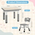 thumbnail image 3 of 23.62’‘Square Kids Table and Chairs Set, Height Adjustable Desk with 4 Seats for Ages 2-10,Arts & Crafts Table,Graffiti Desktop, Non-Slip Legs, Max 300lbs, 3 of 8
