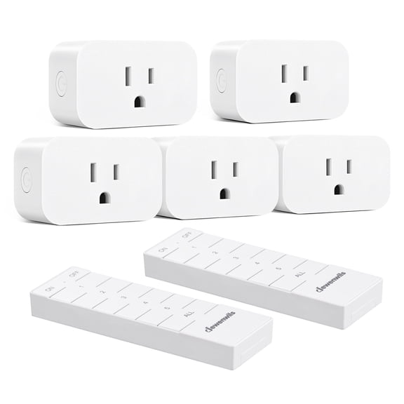 DEWENWILS Wireless Remote Control Outlet, Programmable and Expandable Electrical Outlet Switch, Wireless Remote Light Switch, 100FT Range