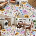 thumbnail image 5 of Area Rug for Living Room, Sunflower Non-Slip Indoor Large Carpet for Bedroom/Dining Room, Colorful Flowers Summer Botanical Watercolor Washable Low-Profile Rectangle Floor Runner Rugs - 4 x 6 Ft, 5 of 7
