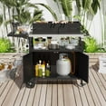 thumbnail image 4 of Costway Grill Cart with Storage 33" Outdoor Kitchen Island with Folding Stainless Steel Top, 4 of 10