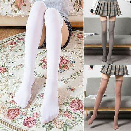 

1 Pair High Elastic Breathable Lightweight Girls Stockings Sweet Japanese Style Ladies Over Knee Socks Streetwe