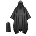 thumbnail image 1 of Chaquetas impermeables ligeras, reutilizables, antidesgarros, transpirables, impermeables multiusos con capucha, manta protectora plegable, lona de refugio, ideal para exteriores, camping,, 1 of 6