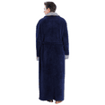 thumbnail image 7 of Robes for Men, LOFIR Long Mens Robes, Warm Soft Plush Mens Robe with Hood, Plus Size Plus Thick Robe for Men with Side Pocket and Belt, Bathrobes for Men Gifts, Navy Blue,XXL, 7 of 7