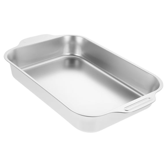 TABLZONE Rectangular Stainless Steel Grilled Tray, Pan for Outdoor Cooking, 1 Pack