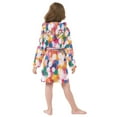 thumbnail image 7 of FORMRS Niños Bathrobe Unisex Hooded Robe Soft Plush Pajamas Sleepwear, Size 10-12T, White Colorful Circles, 7 of 7