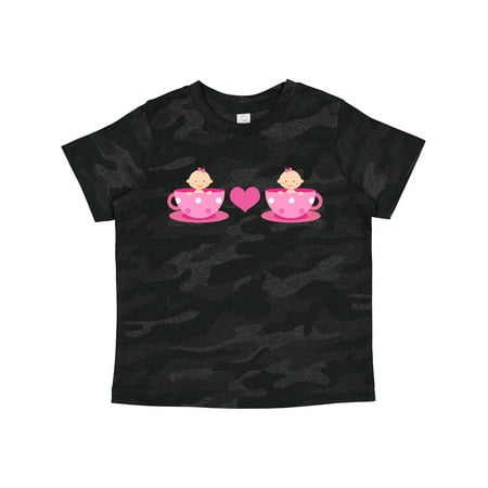 

Inktastic Tea Cup Twin Girls Gift Toddler Toddler Girl T-Shirt