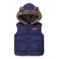 thumbnail image 4 of GYRATEDREAM Toddler Boys Girls Hooded Puffer Vest Padded Warm Winter Jacket Lightweight Sleeveless Bear Ears Zipper Up Coat for 4-5Y Blue, 4 of 6