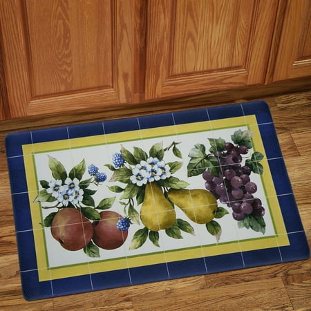 Fruity Tiles Anti-Fatigue Multicolor Decorative Kitchen Floor Mat (Best Color For Kitchen Floor)