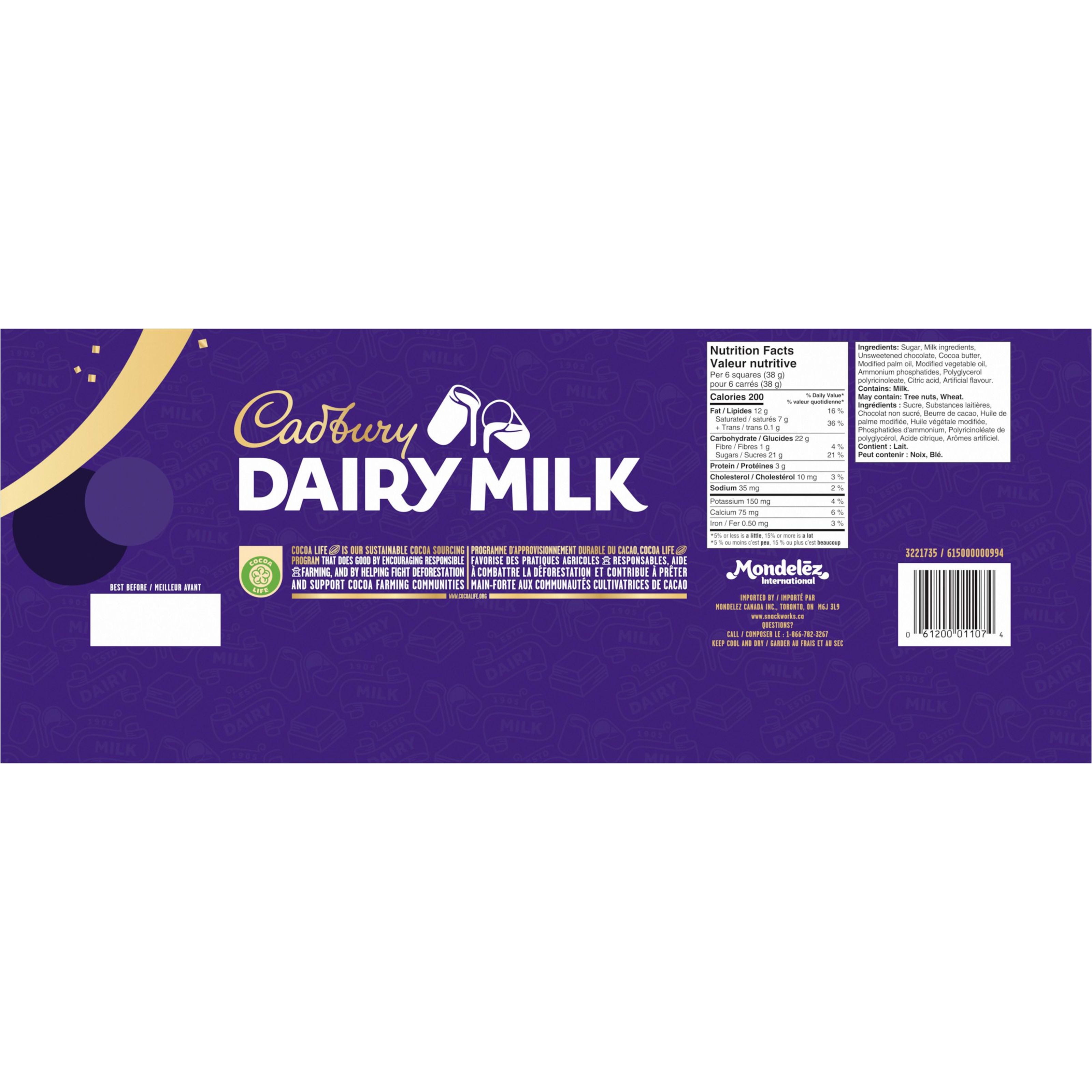 Cadbury Dairy Milk Chocolate Bar, Novelty Size, Holiday Gifts, Holiday Chocolate, 850 g