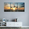 thumbnail image 2 of Large 3 Piece Canvas Wall Art Airplane Pictures Black and White Aircraft Art Painting Modern Home Decor Print for Home Living Room Dining Room Office Stretched and Framed Ready to Hang 60"Wx28"H, 2 of 5