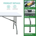thumbnail image 4 of Foldable Table, Plastic 6FT Folding Table, Indoor Outdoor Portable Utility Table with Handle for Party, Camping and Picnic, White, 4 of 8