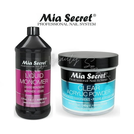Mia Secret Liquid Monomer 32 oz and Clear Powder 8 oz