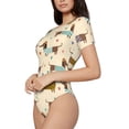 thumbnail image 2 of Naloa Dachshund Dog Women's Short-Sleeved Onesie, One-Piece Swimsuit for Parties, dates, clubs - XX-Large, 2 of 9
