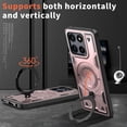 thumbnail image 5 of ELEHOLD For Moto G Stylus 5G (2025) Ergonomic Design Military Grade Shockproof Protective Case Magnetic Ring Stand Rugged Cover, Non-Slip, Support Wireless Charging, Rosegold, 5 of 6