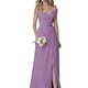thumbnail image 2 of Vestido de noche de gasa sin mangas con cuello redondo, vestido de dama de honor de cintura delgada, vestido de Temperamnet sólido, vestido de fiesta de graduación, 2 of 5