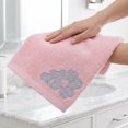 thumbnail image 3 of REGALWOVEN Hand Towels Set of 2 Embroidered Floral Pattern Decorative Towel Cotton Absorbent Soft Bathroom Hand Towel Set Pink 14" x 31", 3 of 7