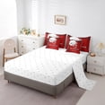 thumbnail image 3 of YST Football Game Comforter Set with Sheets, Red Black Stars and Stripes, Queen Size (San Francisco), 3 of 5