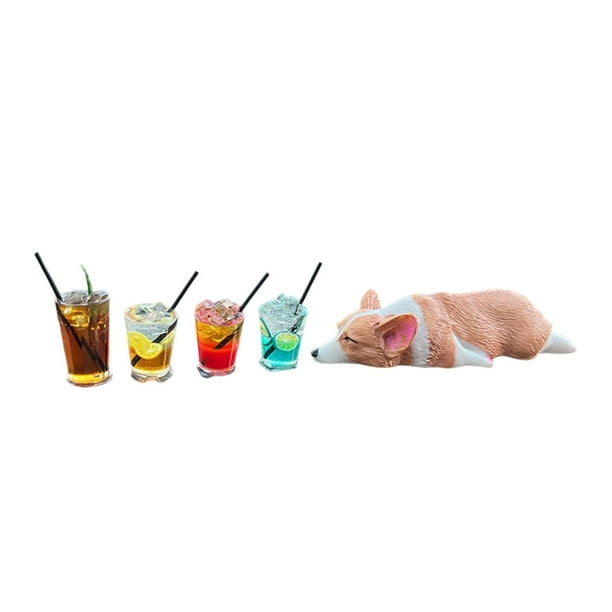 Mini adornos para coche, esculturas de animales, figuras de perro Corgi, divertidas y lindas decoraciones para el tablero de instrumentos del coche, d