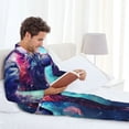 thumbnail image 6 of Honeii Starry Multicolored Wolf Pattern Mens Pajamas Set,2pcs Men's Lounge Long Sleeve Sleep Shirt and Pajama Bottoms Sleepwear Set,Mens Pjs Sets-XX-Large, 6 of 7