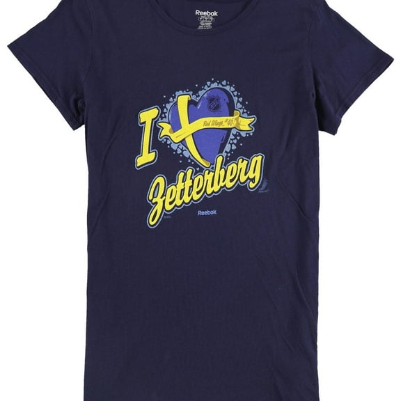 Reebok Womens I Love Zetterberg Graphic T-Shirt, Blue, XX-Large